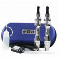 E Cigarette Ee2 Double PCS Starter Kits in Stainless Steel, Color Working with 3.3 - 4.2V Packing EGO Zipper Case 650mAh/900mAh/1100mAh